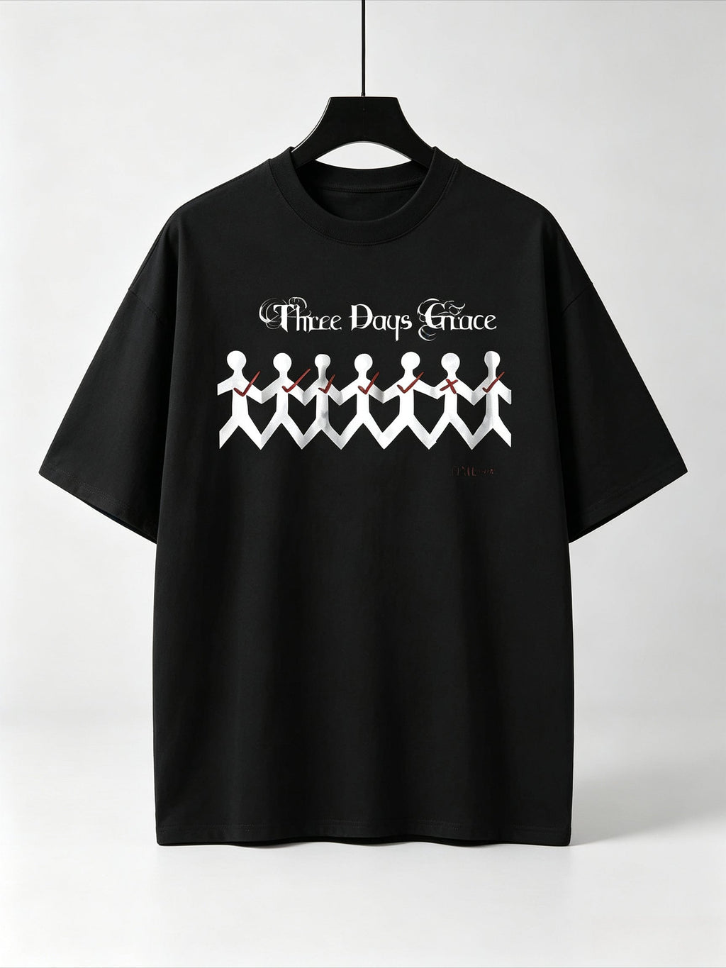Payeah Three Days Of Grace Line Drawing Print Cotton Slim Fit Tee Top