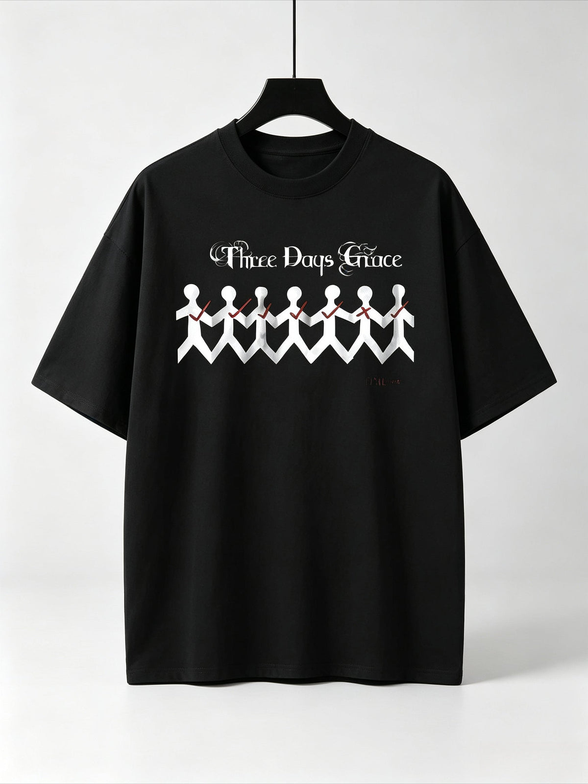 Payeah Three Days Of Grace Line Drawing Print Cotton Slim Fit Tee Top