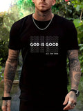 Stylish God Is Good Graphic Tees Cotton Soft Stylish Casual Short Sleeve Crew Neck Top