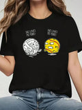 She Love Me More Volleyball Softball Print Short Sleeve Tee Crew Neck Top