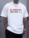 Mens Be Different T Shirt Cute Birds Inspirational Quote Minimalist Graphic Tee Short Sleeve Crew Neck Casual Top for Men