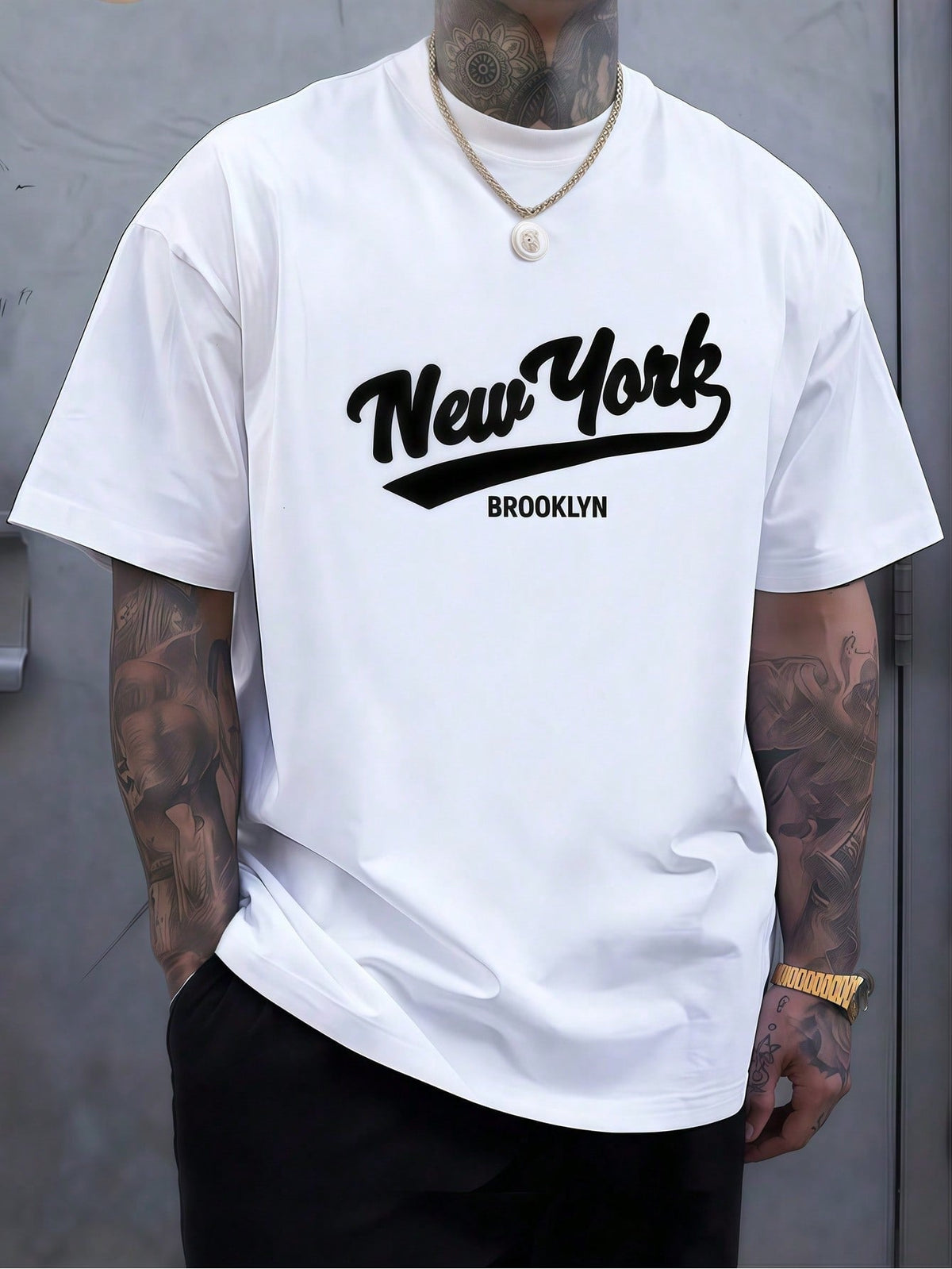 Mens New York T Shirt Brooklyn NYC Vintage Graphic Tee Retro Baseball Varsity Short Sleeve Crew Neck Casual Streetwear Top for Men