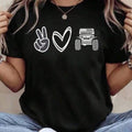 Jeeps Print Oversized Cotton Short Sleeve Tee Soft Breathable Crew Neck Top
