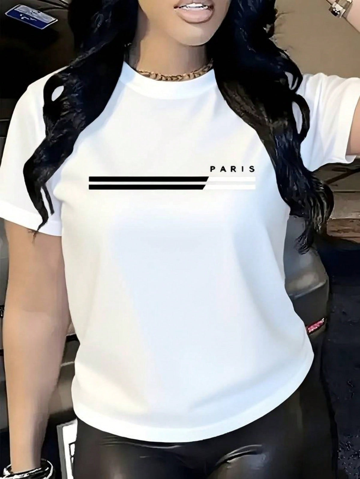 Y2K Minimalist Vintage Round Neck Short Sleeve Tee Elegant Commute Top