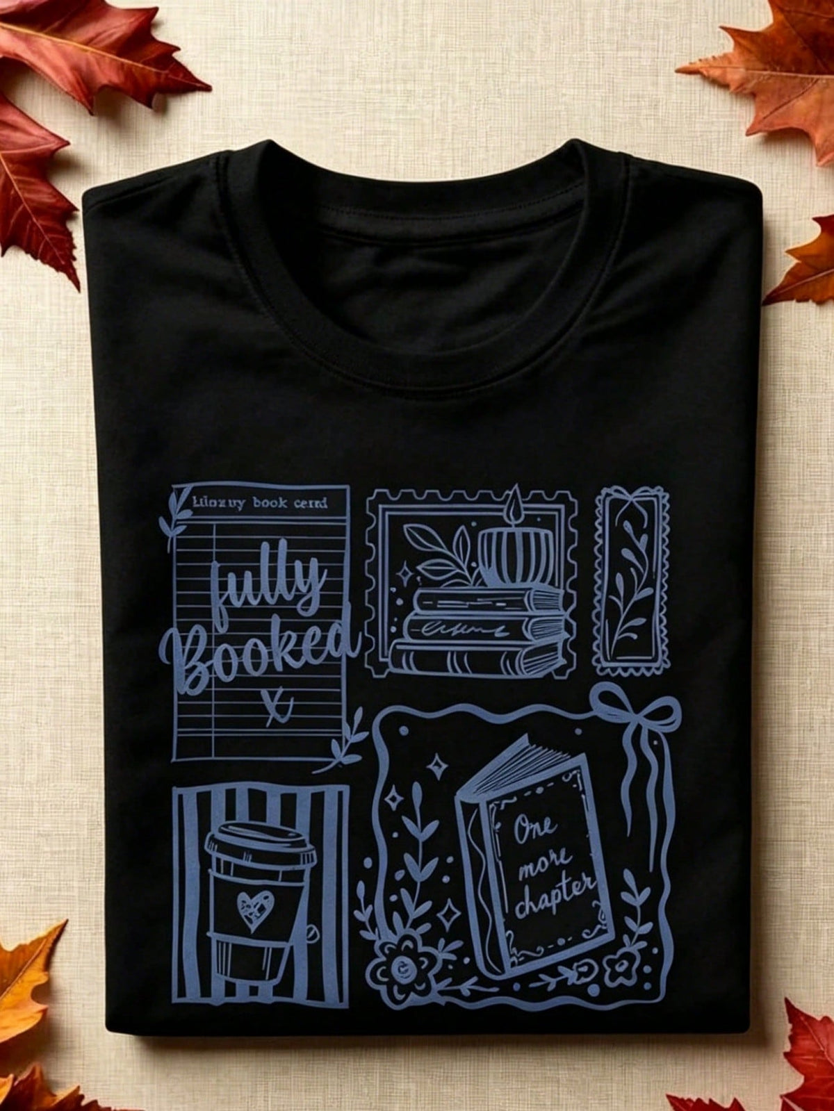 Womens Book Lover T Shirt Fully Booked One More Chapter Library Bookish Graphic Tee Short Sleeve Crew Neck Casual Fall Top Gift for Readers
