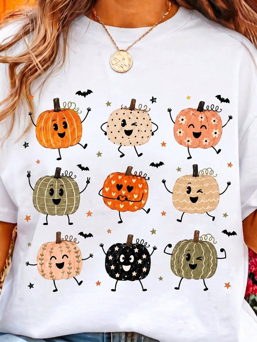 Autumn Pumpkin Pattern, Thanksgiving Design, Halloween Pumpkin.Fall Clothes For Women