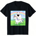 Happy Hamster Meme Print Short Sleeve Tee Unisex Crew Neck Casual Top