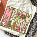 Women's Merry Letter Printed Graphic T-Shirt Round Neck Short Sleeve Snowman Gingerbread Tree Printed Tee Cute Christmas Holiday Tops