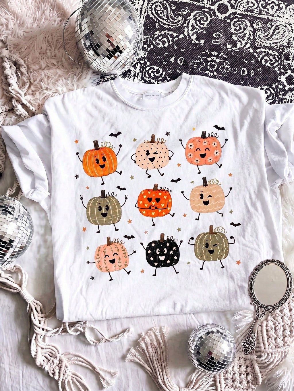 Autumn Pumpkin Pattern, Thanksgiving Design, Halloween Pumpkin.Fall Clothes For Women