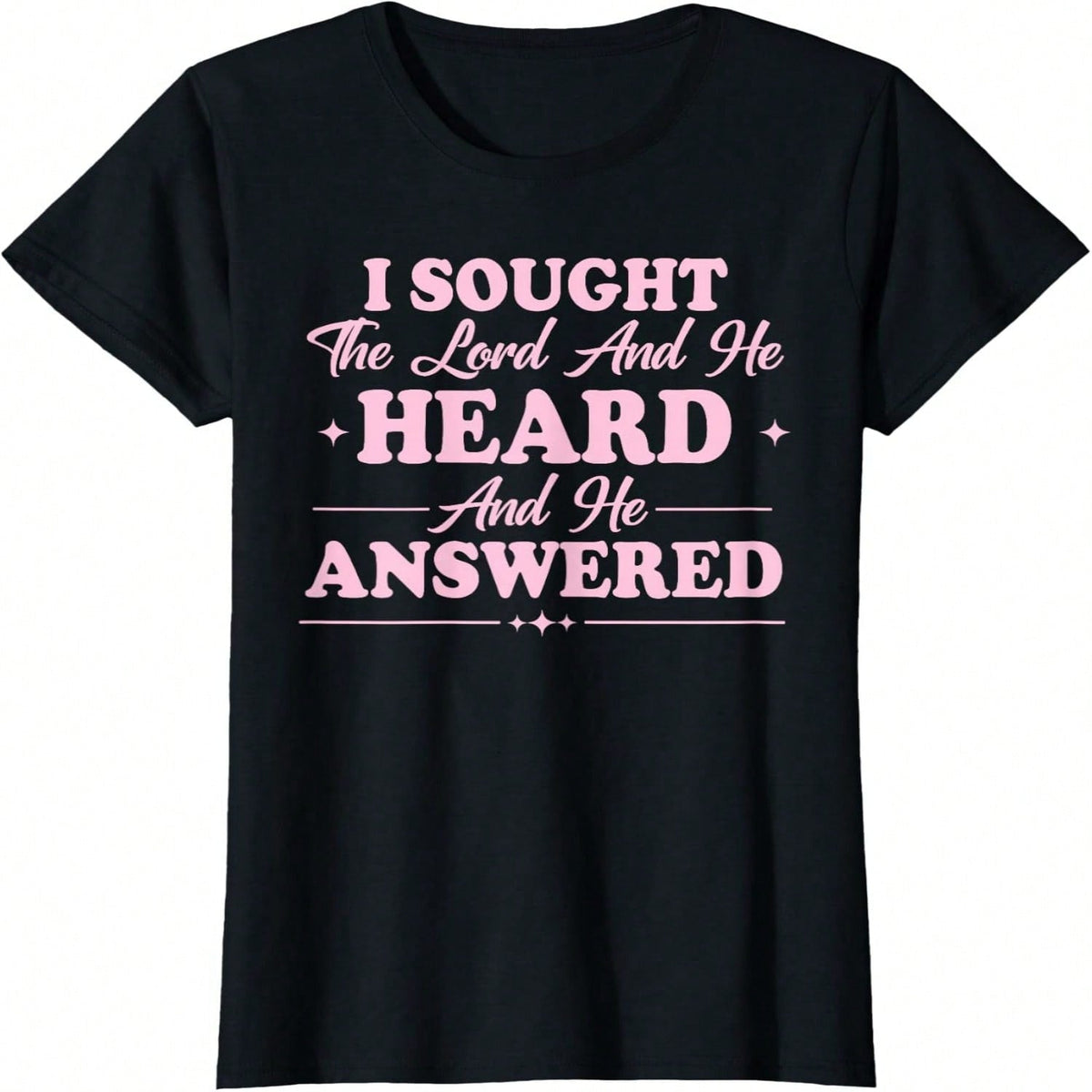 I Sought The Lord And He Heard And He Answered Checkerboard Graphic Tee, Christian Aesthetic Graphic Tees