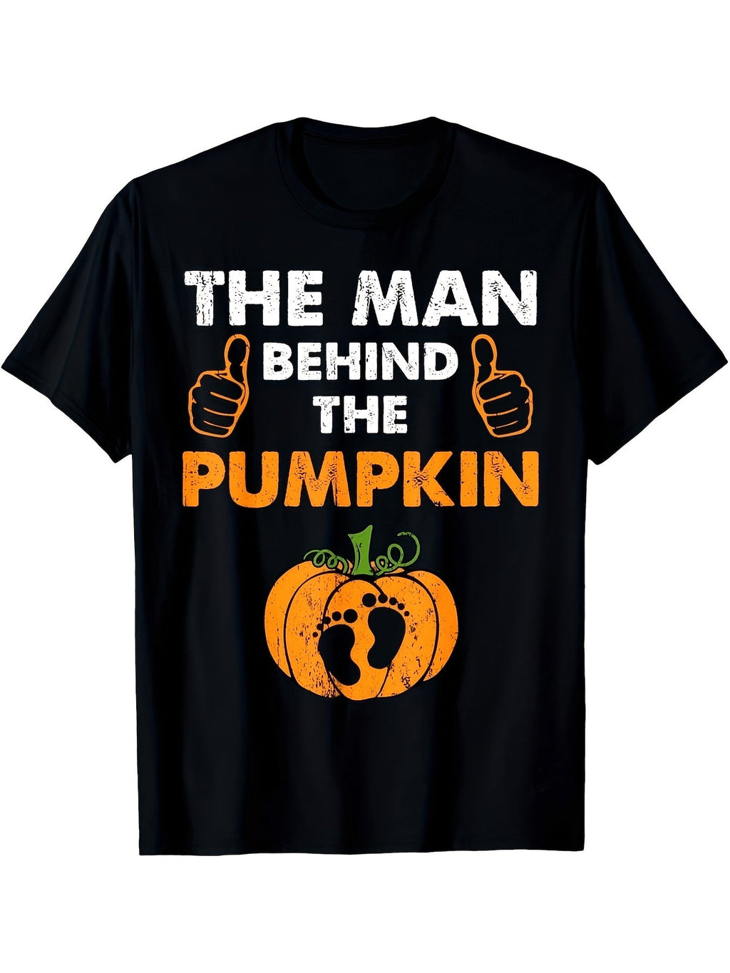 The Man Behind The Pumpkin Halloween Shirt, Cute Funny Dad to Be Pumpkin Costume T-Shirt for Men