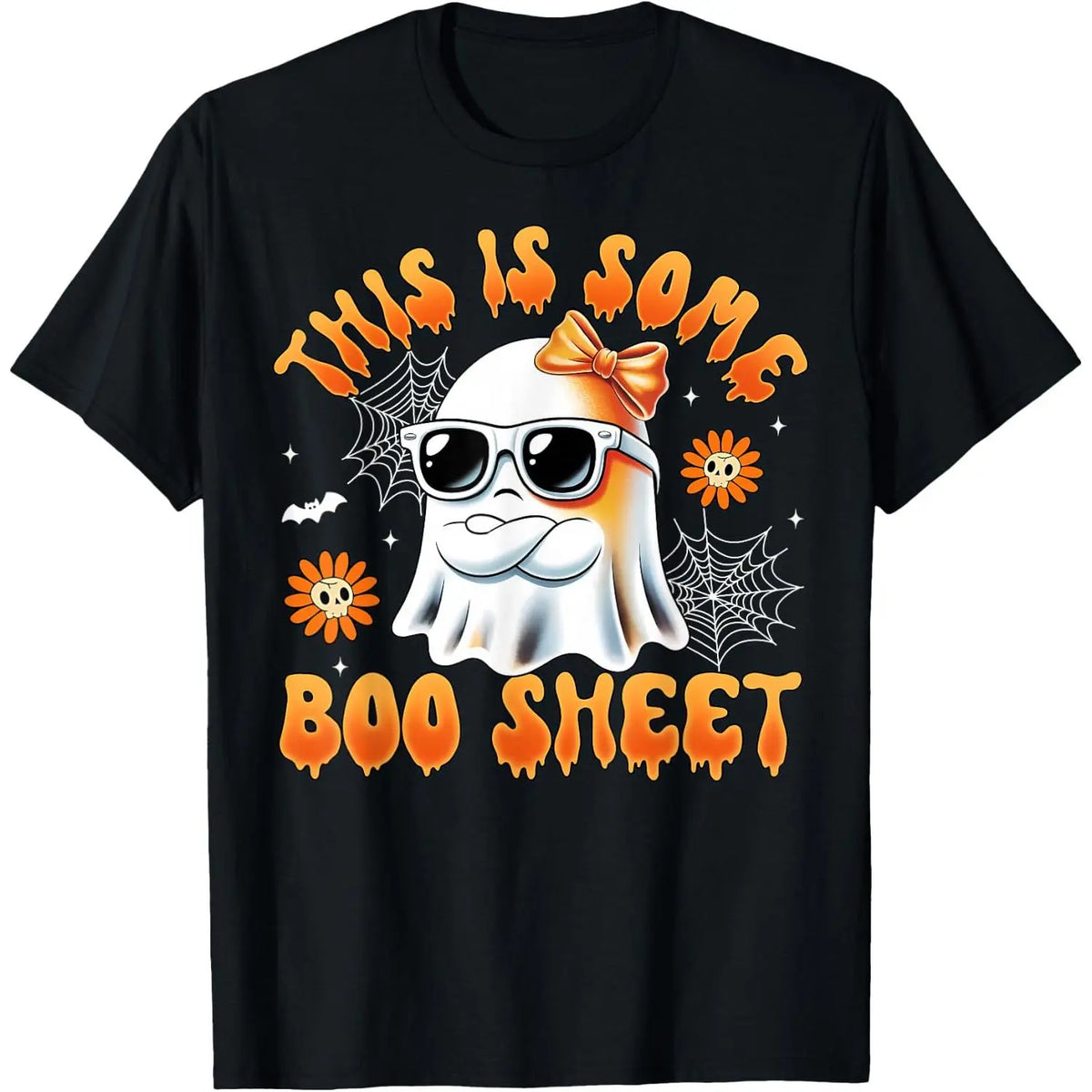 This is Some Boo Sheet Ghost Bow Halloween Women T-Shirt