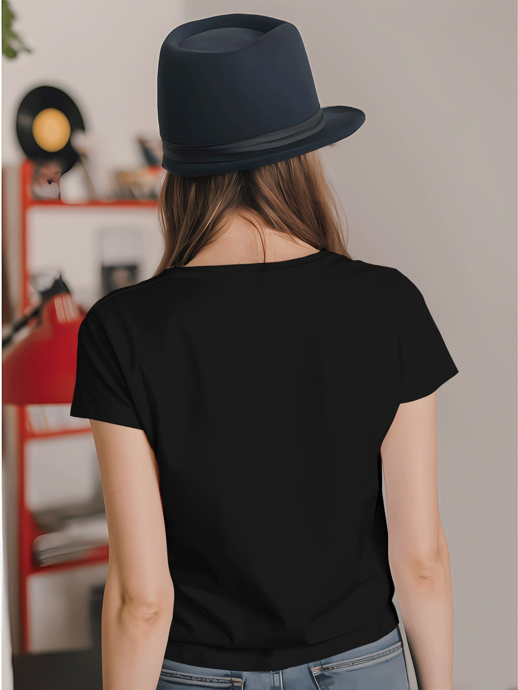 MAMA BEE Print Short Sleeve Tee American Trendy Crew Neck Casual Top