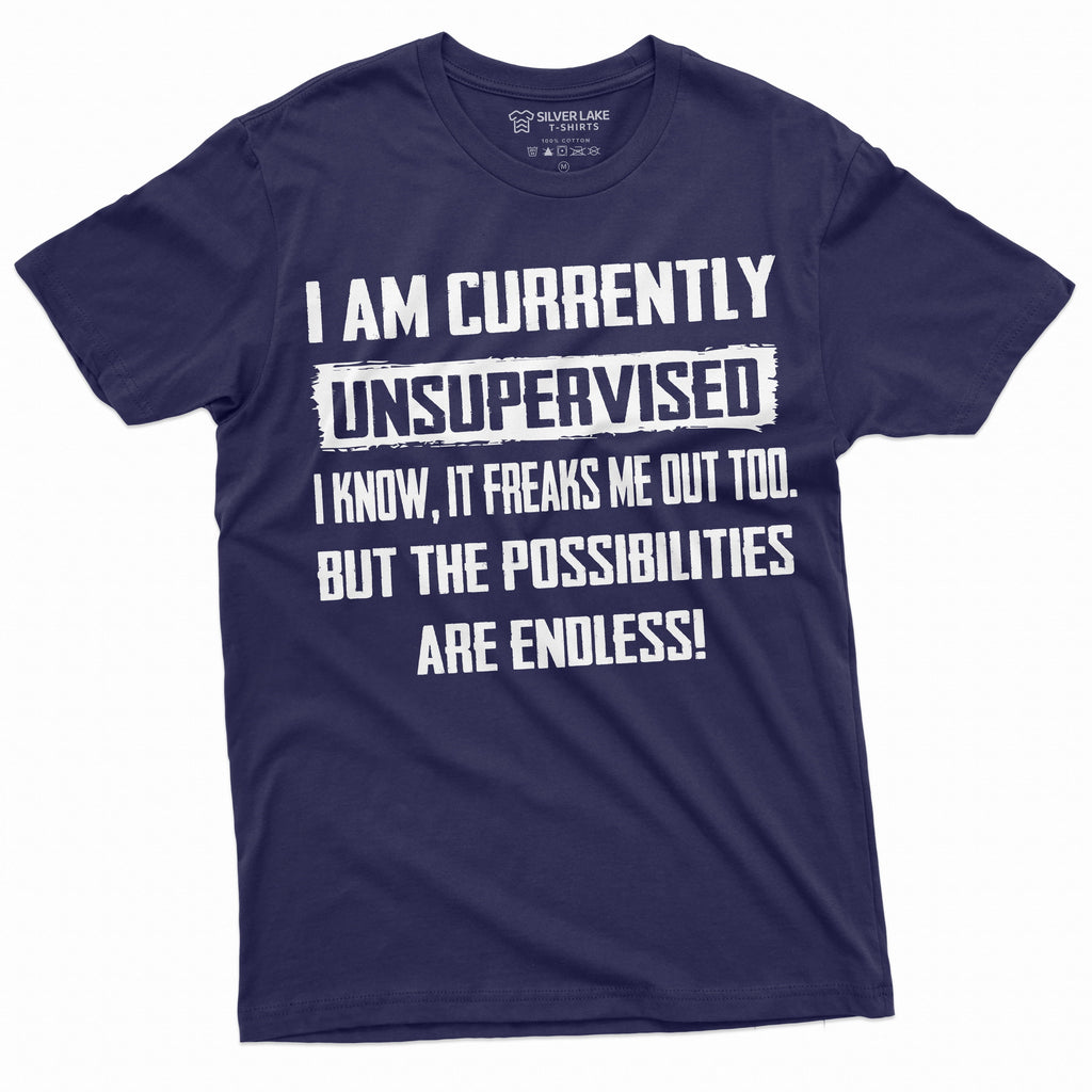Men'S Funny T-Shirt I Am Currently Unsupervised T-Shirt Hilarious Funny Saying Tee For Him (3X-Large Black)