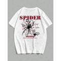 Spider Wonder Red Web Black Print Cotton Short Sleeve Tee Unisex Crew Neck Casual Top