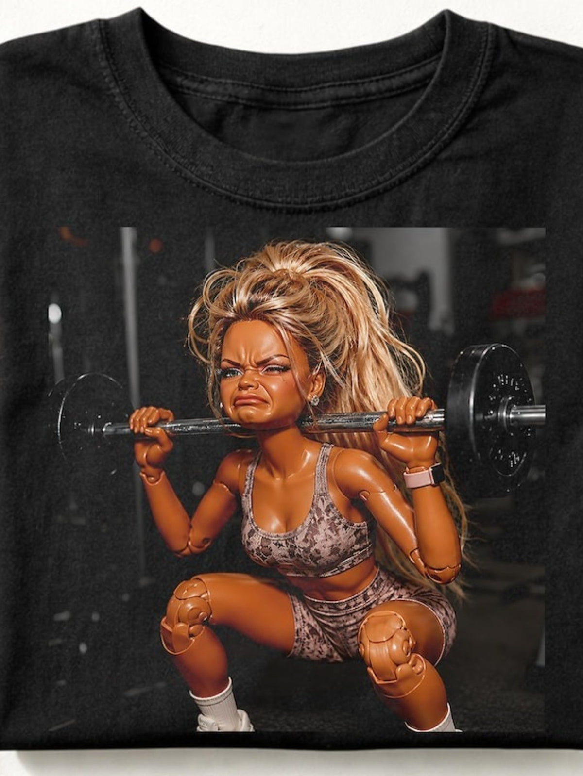 Gym Leg Day Struggle Funny Print Short Sleeve Tee Crew Neck Weightlifting Top