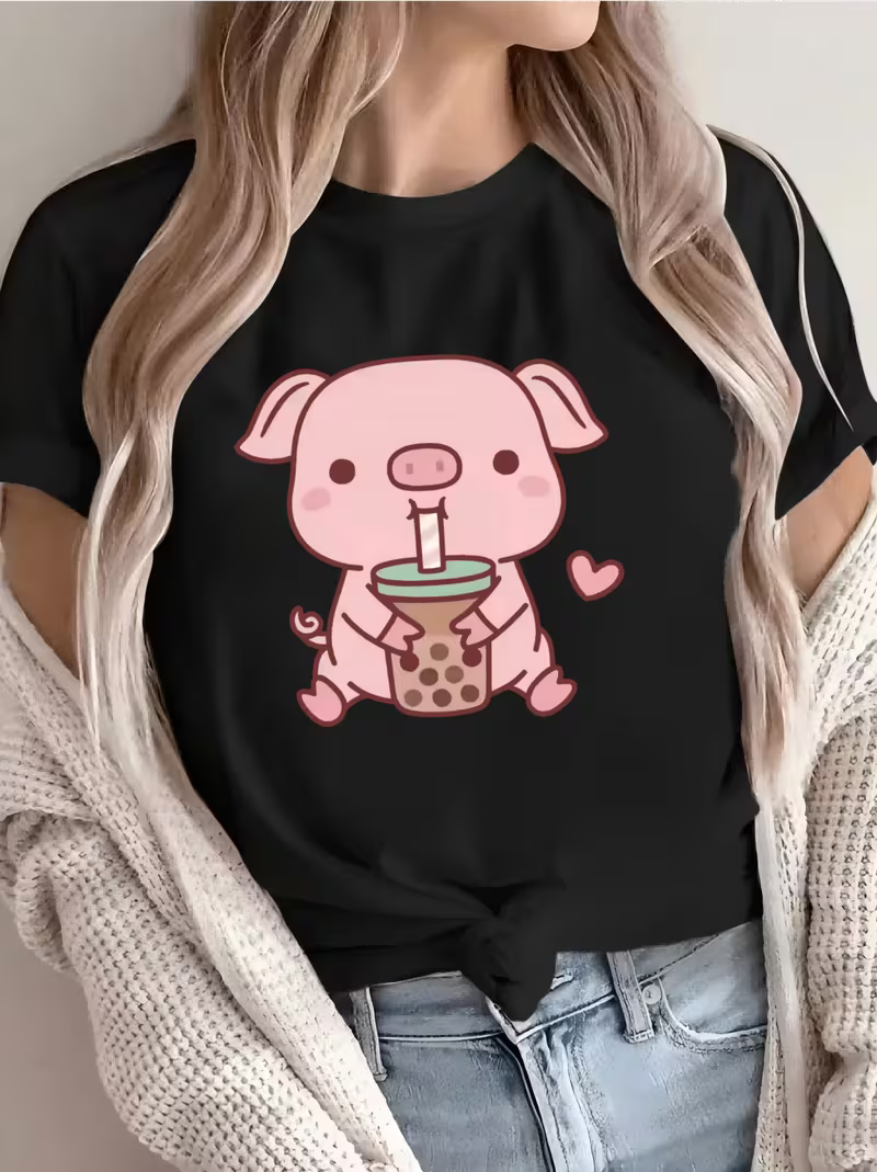 Directional Print Sweatshirt Letter Graphic Spring Fall Crew Neck Casual Top