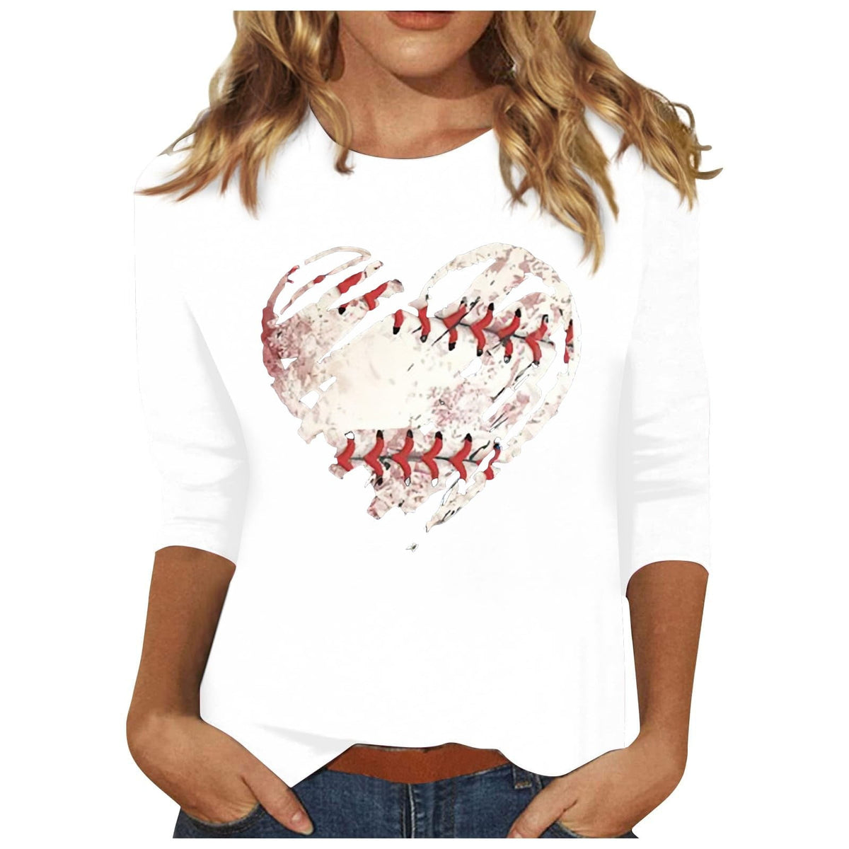 Tittly T Shirts for Women Graphic Tees Women Baseball Mom Tshirt Baseball Heart Graphic Tee Funny Short Sleeve Tops Tshirts Shirts Spring Tops for Women White XXL