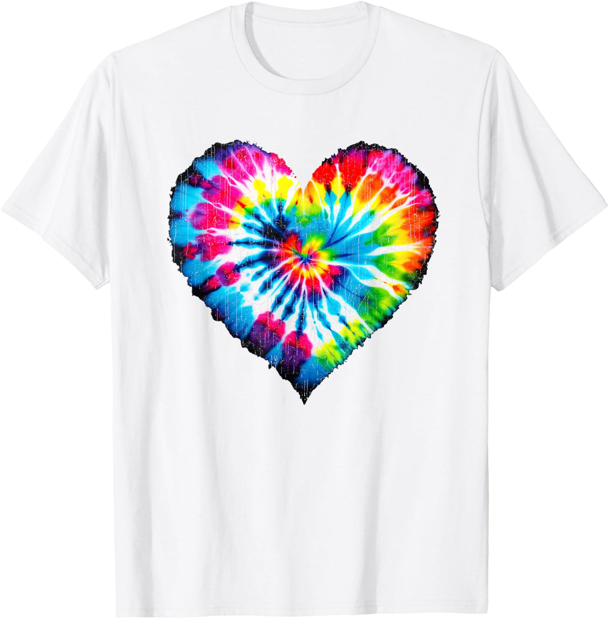 Tie Dye Valentines Colorful Hearts Day Design Heart Unisex T-Shirt