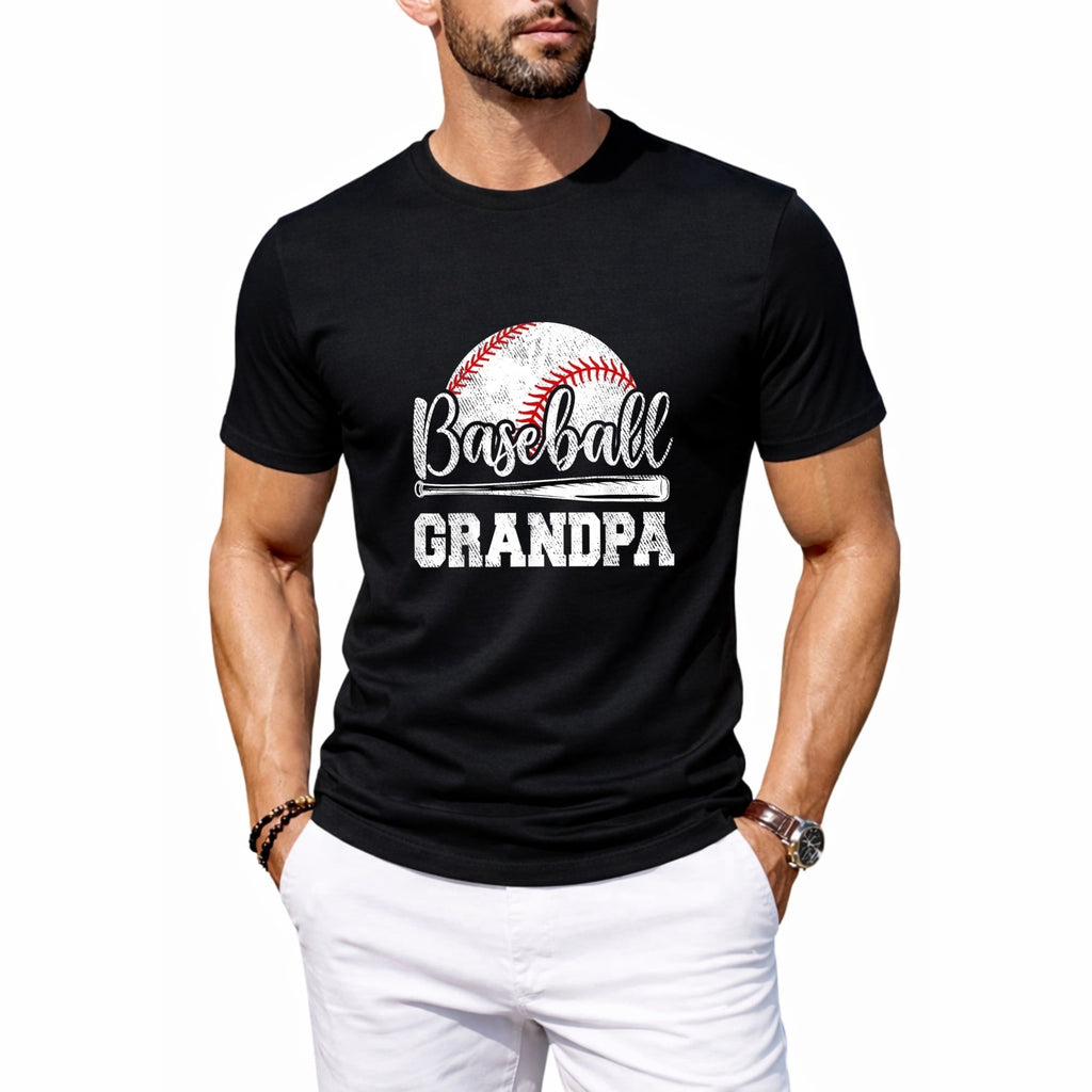 Men's Nacho Average Grandpa Funny Mexican Papa Retro Graphic T-Shirt, Casual Crew Neck Tee
