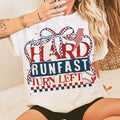 Baseball Hit Hard Run Fast Swing Left Shirt, Retro Baseball Saying, Game Day Baseball Shirt, Funny Baseball Mom Shirt