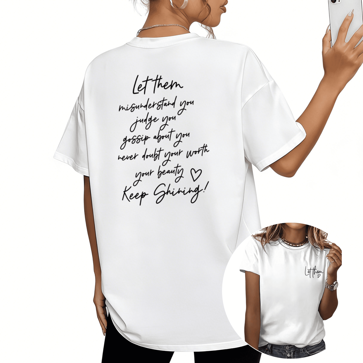 Cozymy Women's Let Them Misunderstand You Retro Groovy Inspirational Graphic Short Sleeve Crew Neck T-Shirt