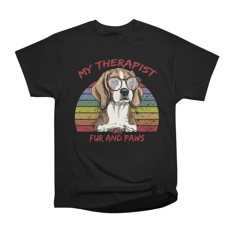 Cute Beagle Cool Funny Therapist Saying Retro Dog Sunset T-Shirt Tee Gift For Him Merch Fo