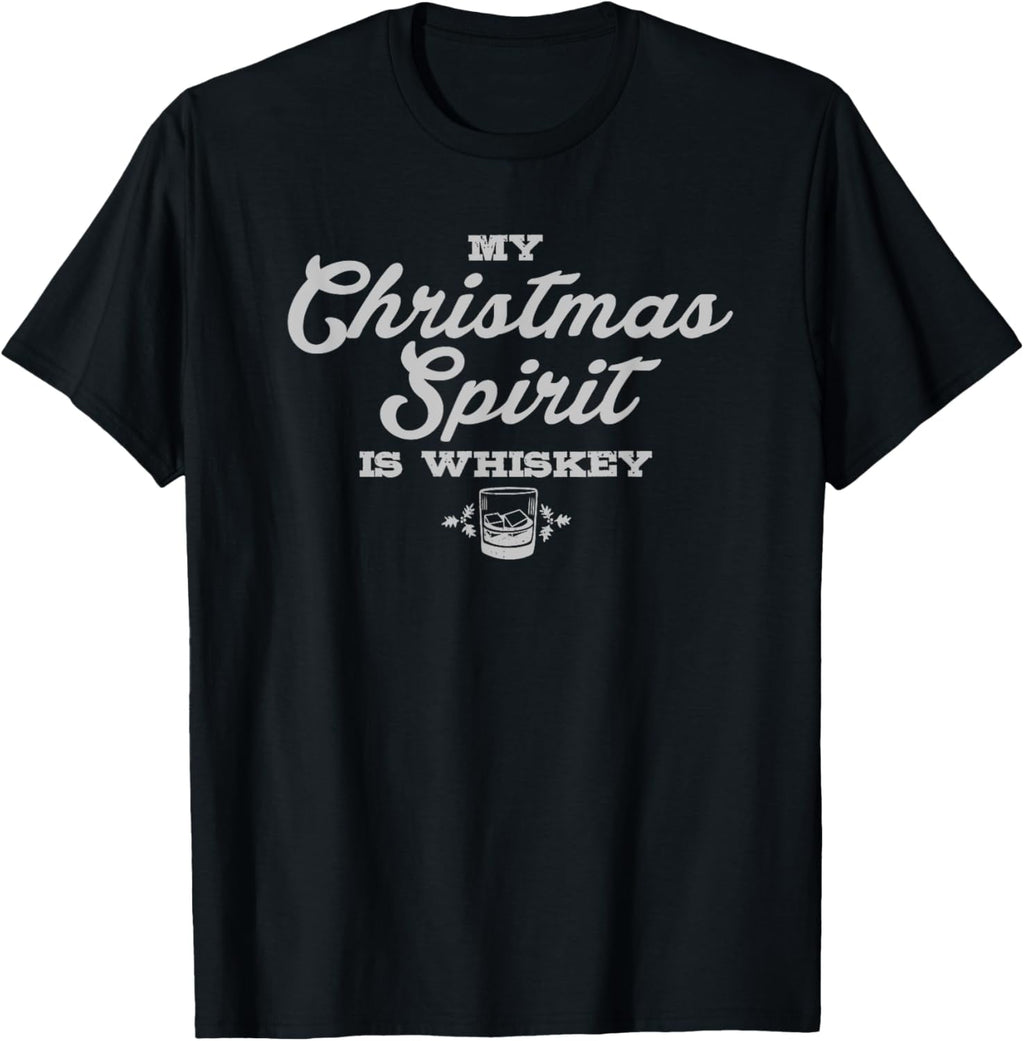 Funny Christmas Drinking Shirt Whiskey Liquor Drinker Saying Mens T-Shirt