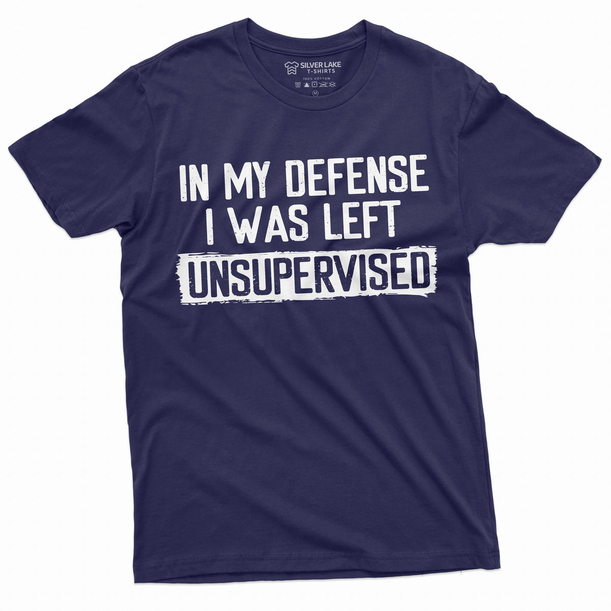 Men'S Funny Shirt In My Defense I Was Left Unsupervised Humor Graphic Tee (5X-Large Black)
