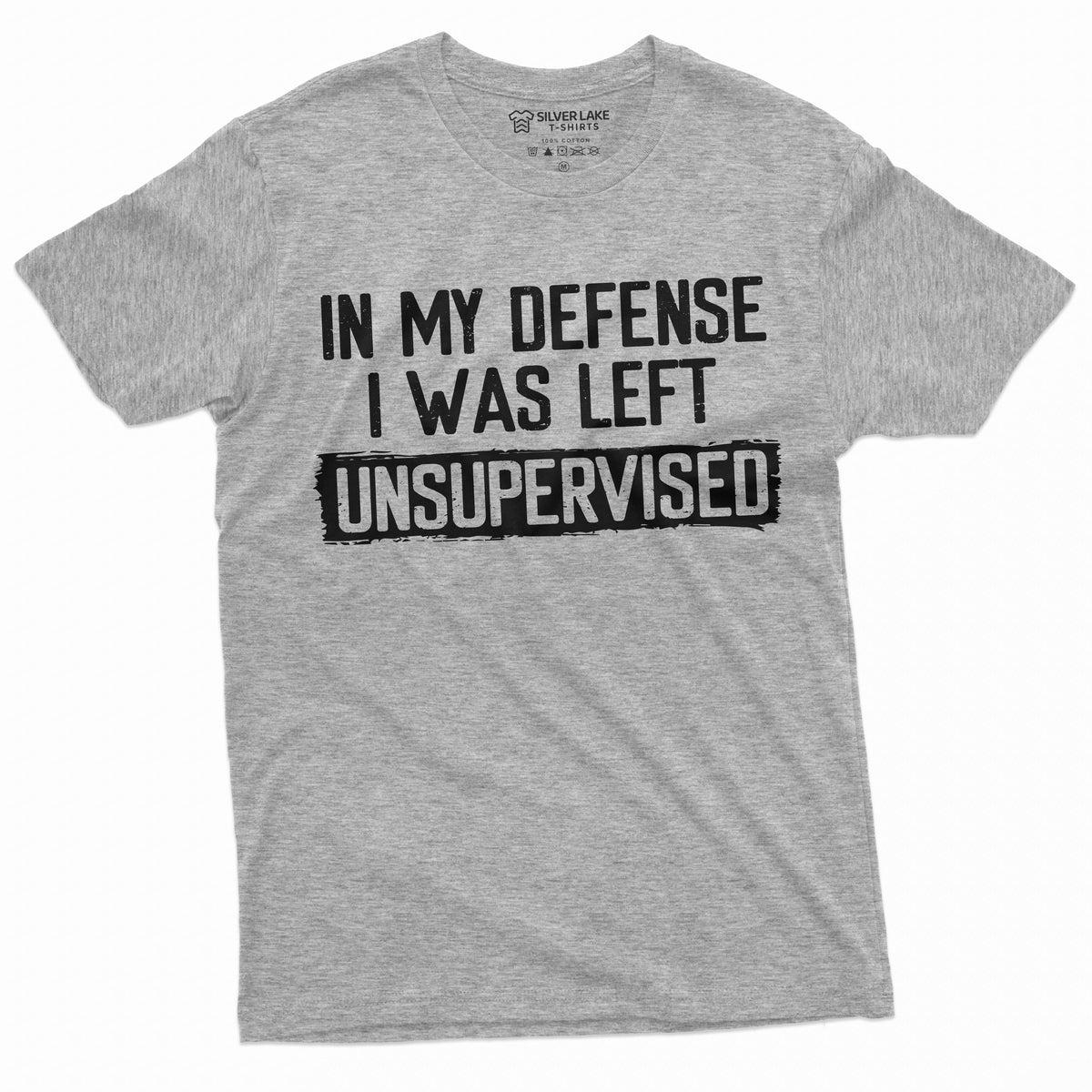 Men'S Funny Shirt In My Defense I Was Left Unsupervised Humor Graphic Tee (5X-Large Black)