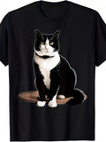 Men'S Funny Tuxedo Cat Graphic T-Shirt - & Retro Tabby Cat Design