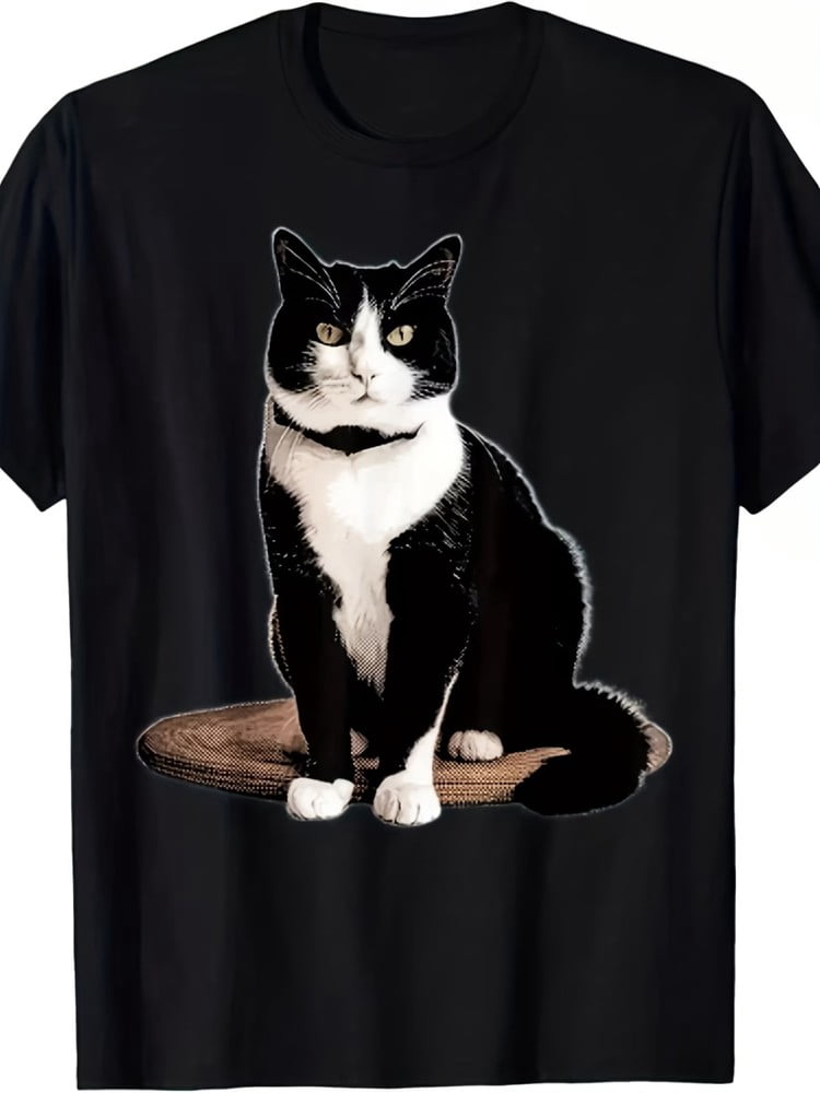 Men'S Funny Tuxedo Cat Graphic T-Shirt - & Retro Tabby Cat Design