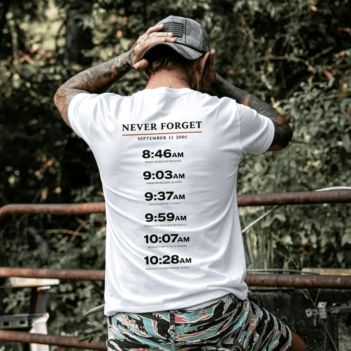 Never Forget September 11 Memorial Timeline T-Shirt, Sweatshirt & Hoodie, Patriotic Remembrance Honor Gift