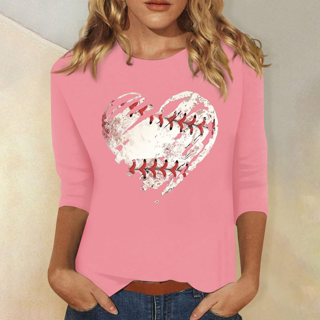 Tittly T Shirts for Women Graphic Tees Women Baseball Mom Tshirt Baseball Heart Graphic Tee Funny Short Sleeve Tops Tshirts Shirts Spring Tops for Women White XXL