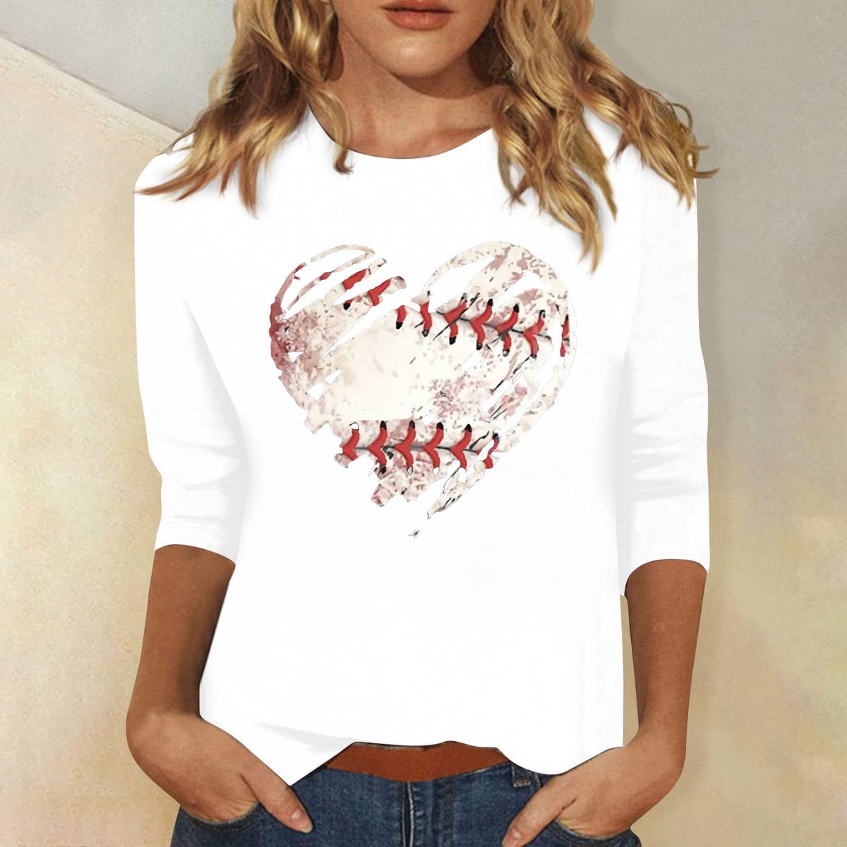 Tittly T Shirts for Women Graphic Tees Women Baseball Mom Tshirt Baseball Heart Graphic Tee Funny Short Sleeve Tops Tshirts Shirts Spring Tops for Women White XXL