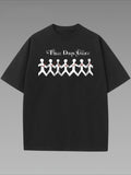 Payeah Three Days Of Grace Line Drawing Print Cotton Slim Fit Tee Top