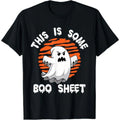 This is Some Boo Sheet T Shirt Funny Halloween Angry Ghost Spooky Graphic Tee Short Sleeve Crew Neck Fall Top for Men Women