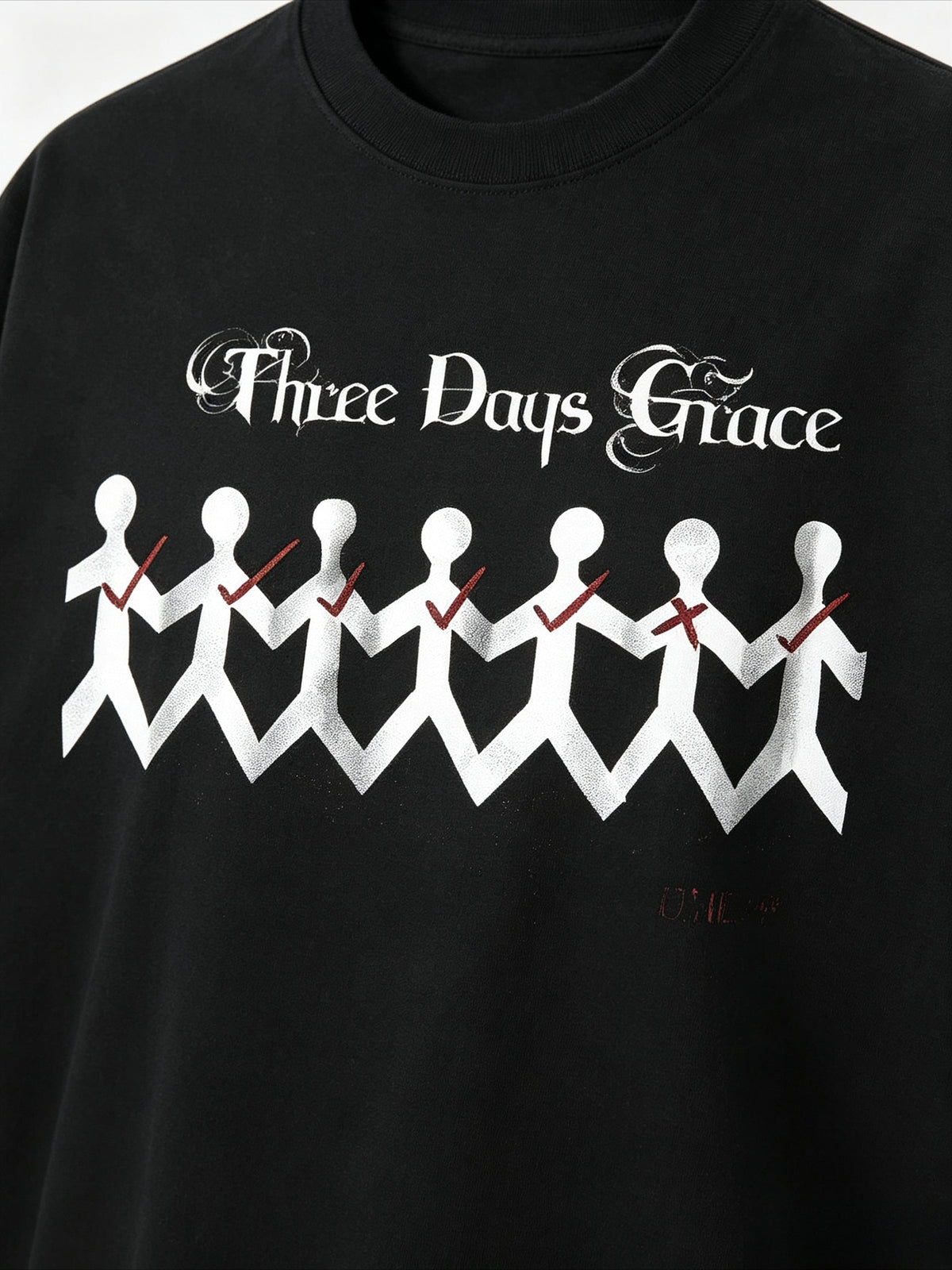 Payeah Three Days Of Grace Line Drawing Print Cotton Slim Fit Tee Top