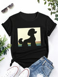 Trendy Fashion Crew Neck Short Sleeve Tee Spring Summer Casual Comfort Top