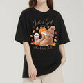Fall Graphic T-Shirt - "Just A Who Loves Fall" Pumpkin & Autumn Leaves Print