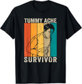 t-shirt Retro Tummy Ache Survivor Funny Saying T-ShirtMen and women can wear, black T-shirts, gifts. Age: M,L，XL 2XL, 3XL, 4XL